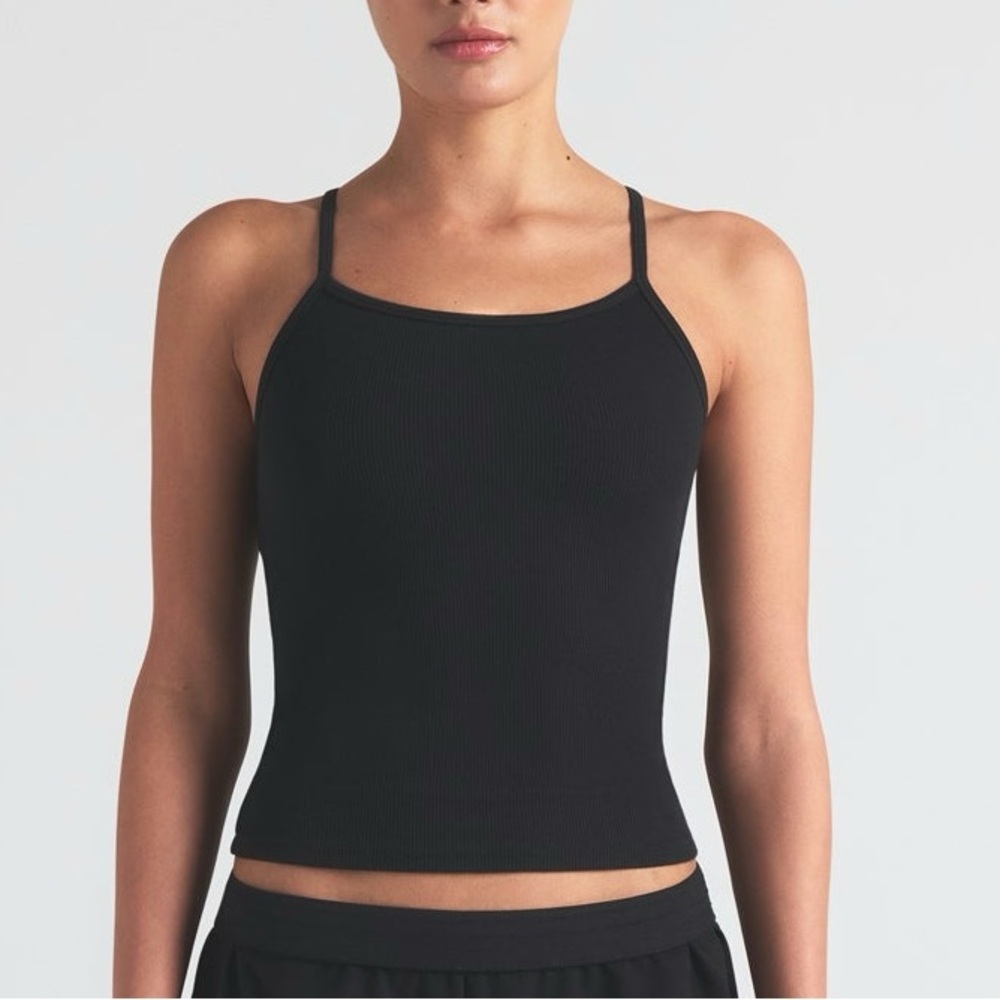 SKIMS NWT Cotton Rib Long Cami - Soot - Medium